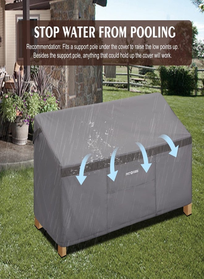 PATIOASIS Outdoor 3 Seater Outdoor Sofa Cover Grey 87 Inch Long Waterproof Heavy Duty 600D Oxford Patio Deck Furniture Covers for Loveseat All Weather Resistant Ripproof 37in Deep Outside Sofa Cover - Image 5